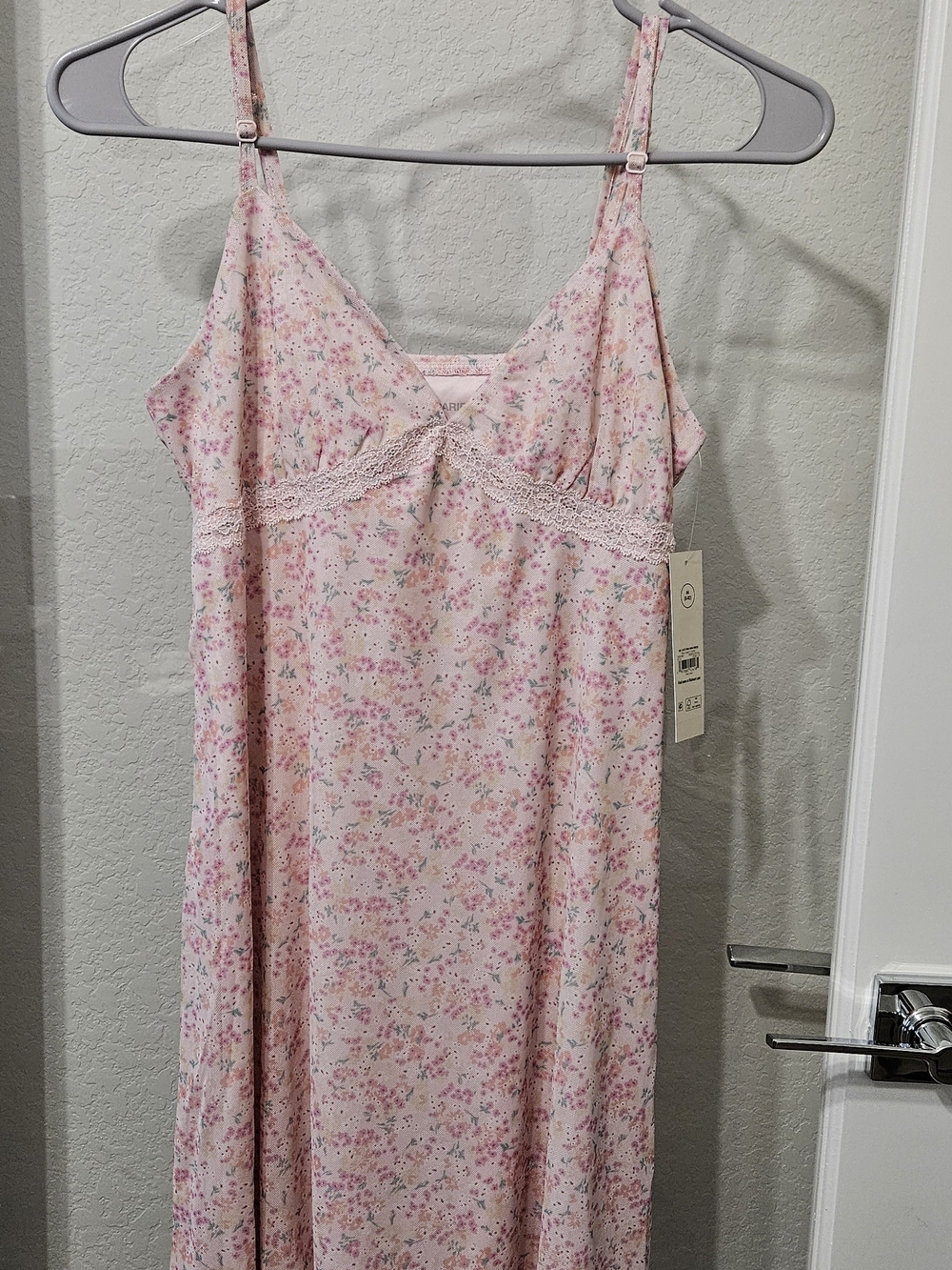 No Boundaries Coquette Pink Floral Lace-Trim Mini Dress
